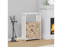 Vidaxl Suporte Para Lenha 60x28x90 Cm Aço Laminado A Frio Branco