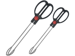 Conjunto De 2 Pinças Para Churrasco Em Aço Inoxidável, Reutilizáveis E Portáteis, Com Cabo Ergonômico E Design Simples