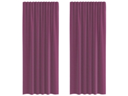 Cortinas de Voile com Bolsos para Varão 2 Pcs Roxo MAISON EXCLUSIVE