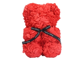 Ursinho Flores Rosa Vermelha 21cm Presente Romântico Namorados Casamento S/MARCA