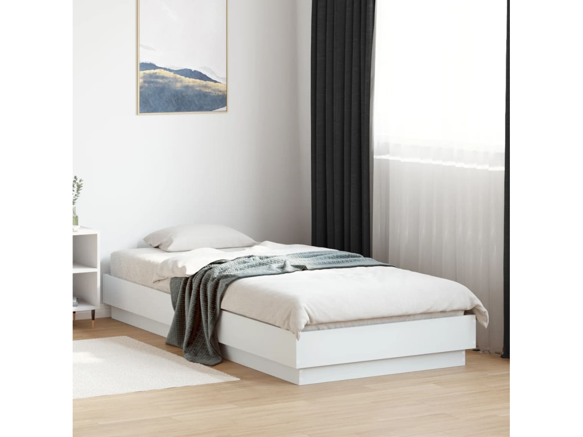 Vidaxl Estrutura De Cama 100x200 Cm Derivados De Madeira Branco