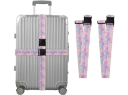 Conjunto De 2 Cintas Bagagem Com Estampa Abstrata Paisagem Rosa Para Malas, Cintas De Viagem, Acessórios Para Cintos