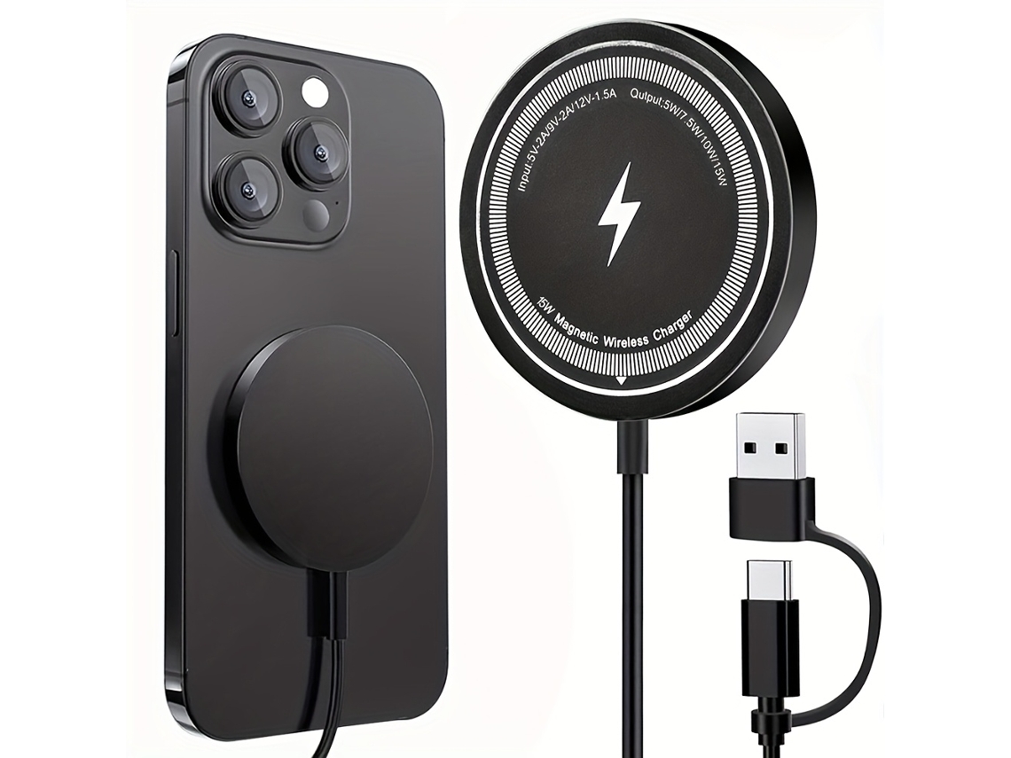 Carregador Magnético de 15 W para iPhone com tampa traseira indutiva STELASPLEN