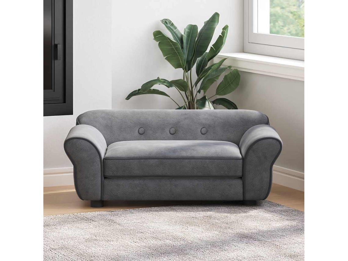Vidaxl Sofá 72x45x30 Cm Pelúcia Cinzento-escuro