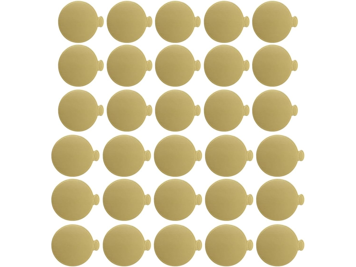 200 Peças De Bases Redondas Douradas Papelão Para Bolos, 100 Bases Grandes De 9cm E Pequenas 8cm Para Mousses Sobremesas