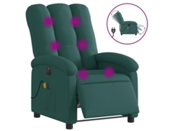 Electric Massage Recliner Chair, Electric Massage Recliner Chairs Vidaxl Verde Tecido