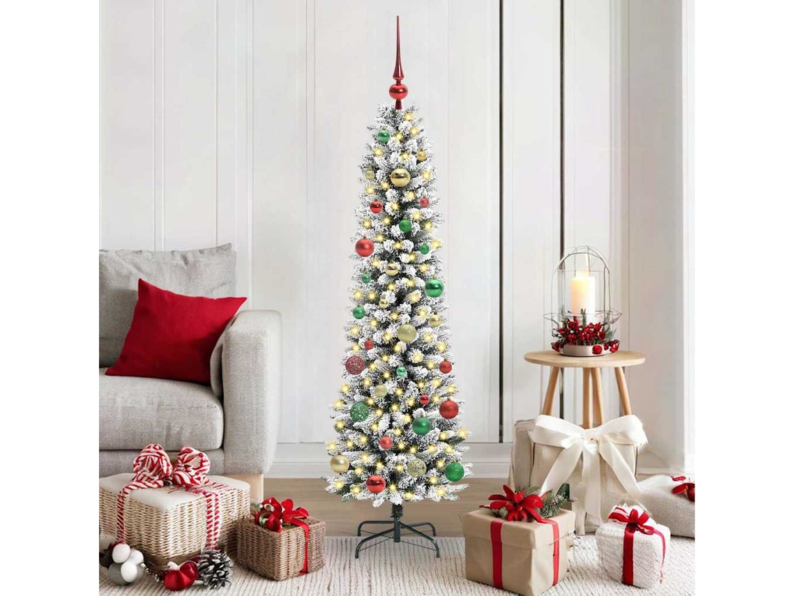 Vidaxl Árvore De Natal Artificial Branco 150 Cm Pvc, Metal E Plástico