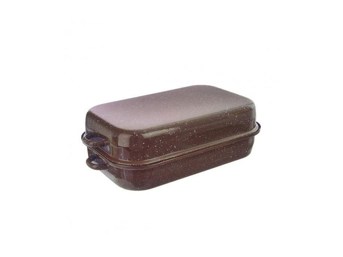 Cozinha Prato En Esmalte Castanho 31.5x18.5x11.5 Cm Com Tampa Orion