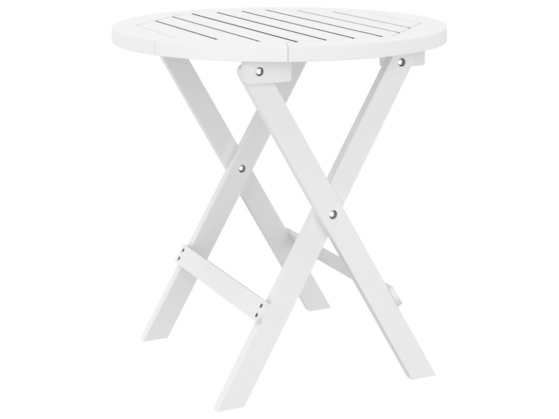 Maison Exclusive - Mesa De Jardim Dobrável Ø 46 Cm Madeira De Acácia Maciça Branco