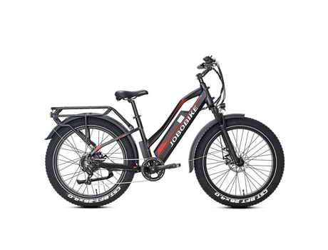 Fat Bike Jobobike Robin Bicicleta Elétrica Step Thru, Roda 26, 250w 48v 14ah Preta