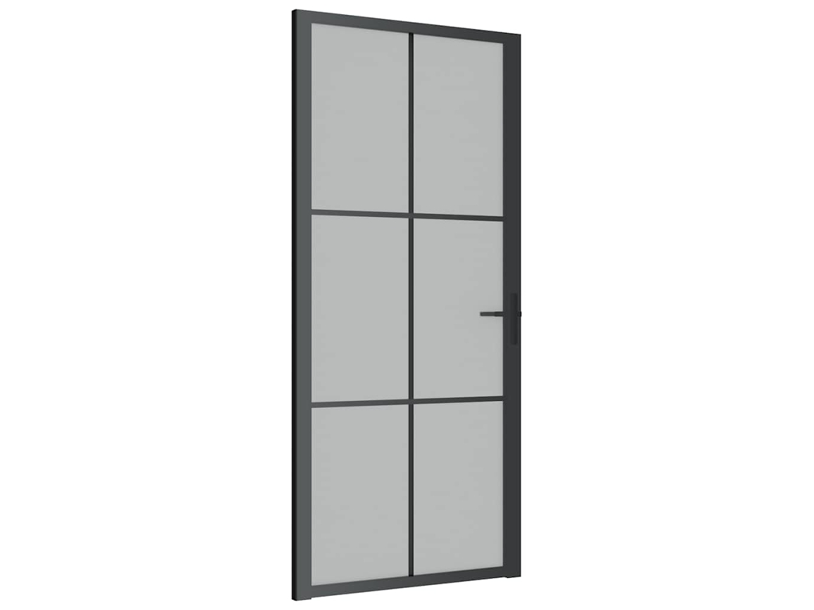 Maison Exclusive - Porta Interior 93x201,5 Cm Vidro Fosco E Alumínio Preto