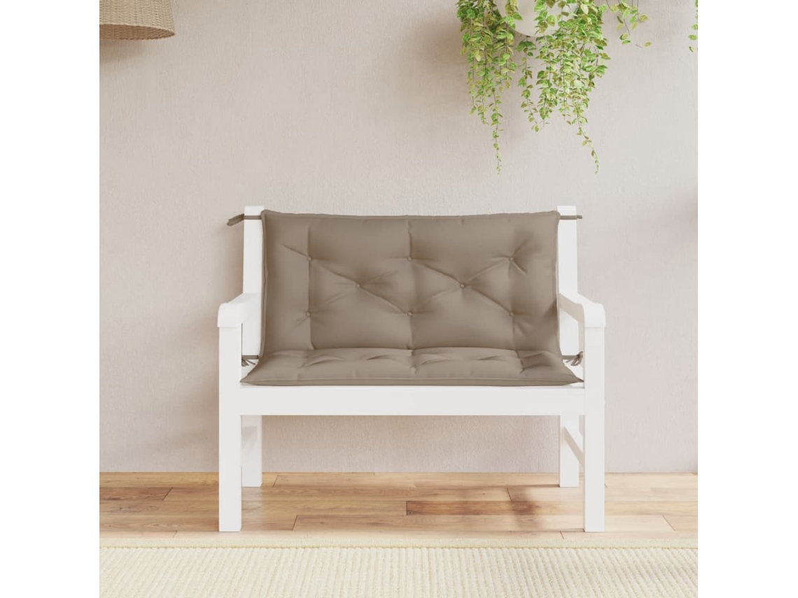 Vidaxl Almofadões Banco Jardim 2 Pcs Tecido Oxford Cinza-acastanhado