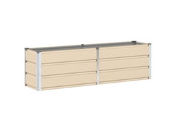 Conjunto 1 Floreira Vidaxl Branco Aço (160 X 40 X 45 Cm)