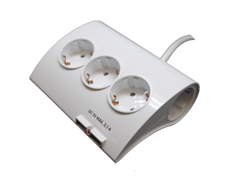 Base de Sobremesa 5 Tomas 2 Usb 1.5 Metros Cable