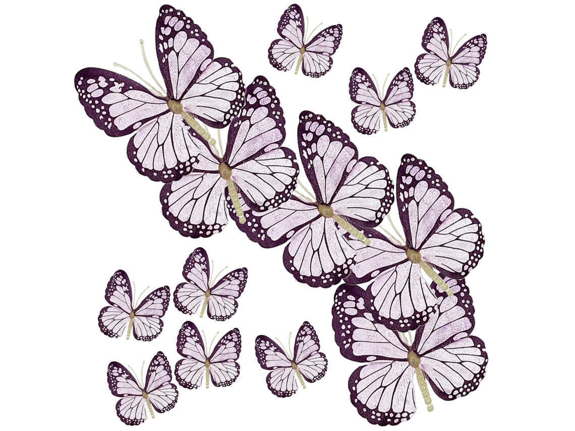 Laxiscreed Abelhas Artificiais Butterfly Series B Light Purple Para Decoração De Casamento E Festa