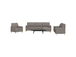 Vidaxl 4 Pcs Conjunto De Sofás C/ Almofadas/apoio Pés Tecido
