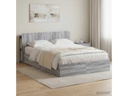 Vidaxl Estrutura De Cama Com Armazenamento Com Gaveta Sonoma Cinzento