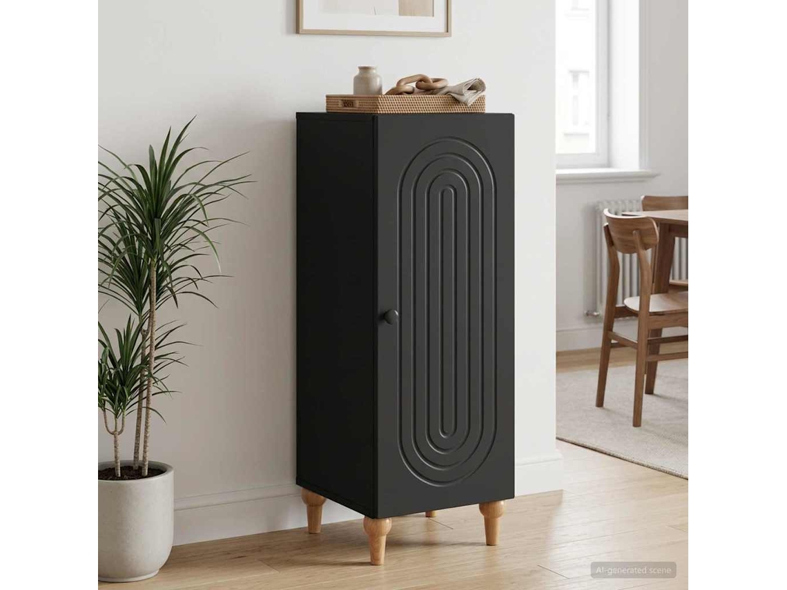 Vidaxl Buffet Preto 33 X 34,5 X 90 Cm Derivados De Madeira