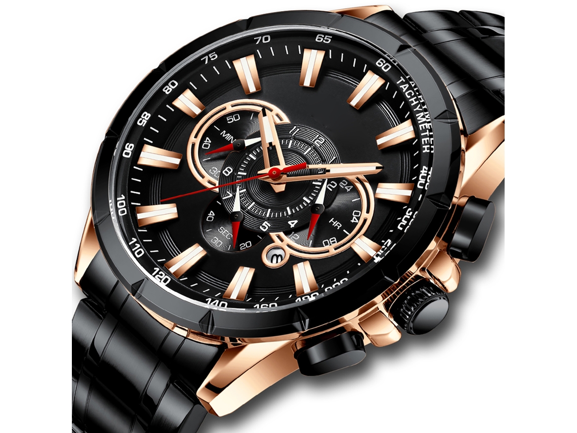 Reloj Hombre Curren 8363 Quartz Acero Inoxidable Cronógrafo Resistente Al Agua Fecha Luminoso