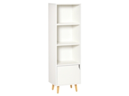 Estante de Armazenamento S/MARCA, com 3 Prateleiras Abertas, 1 Fechada, 40x30x129,5 Cm Branco