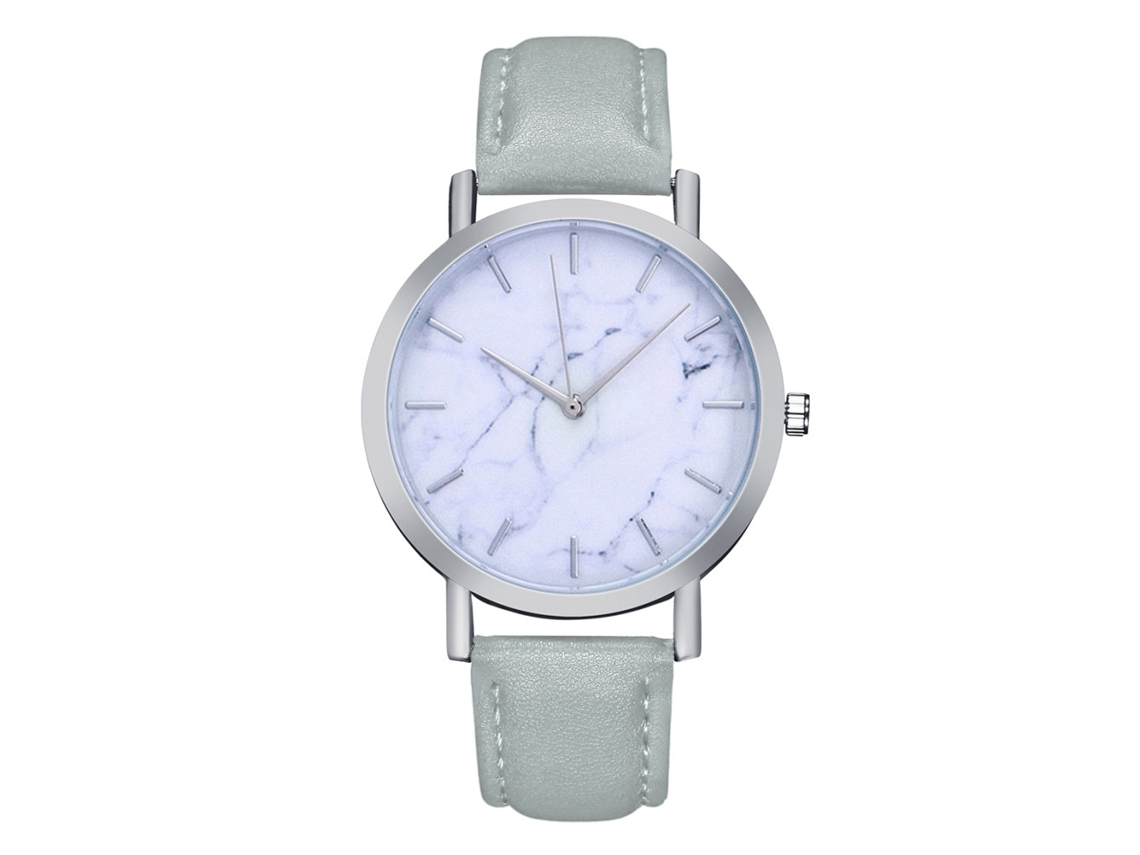 Reloj De Cuarzo Con Correa De Cuero Pu De Moda Para Mujer, Dial Redondo Simple (gris)