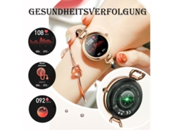 Relógio Feminino Conectado Smartwatch Oxigênio no Sangue Pressão Arterial Frequência Cardíaca Pedômetro Clima Música Pulseira Inteligente NISSGU