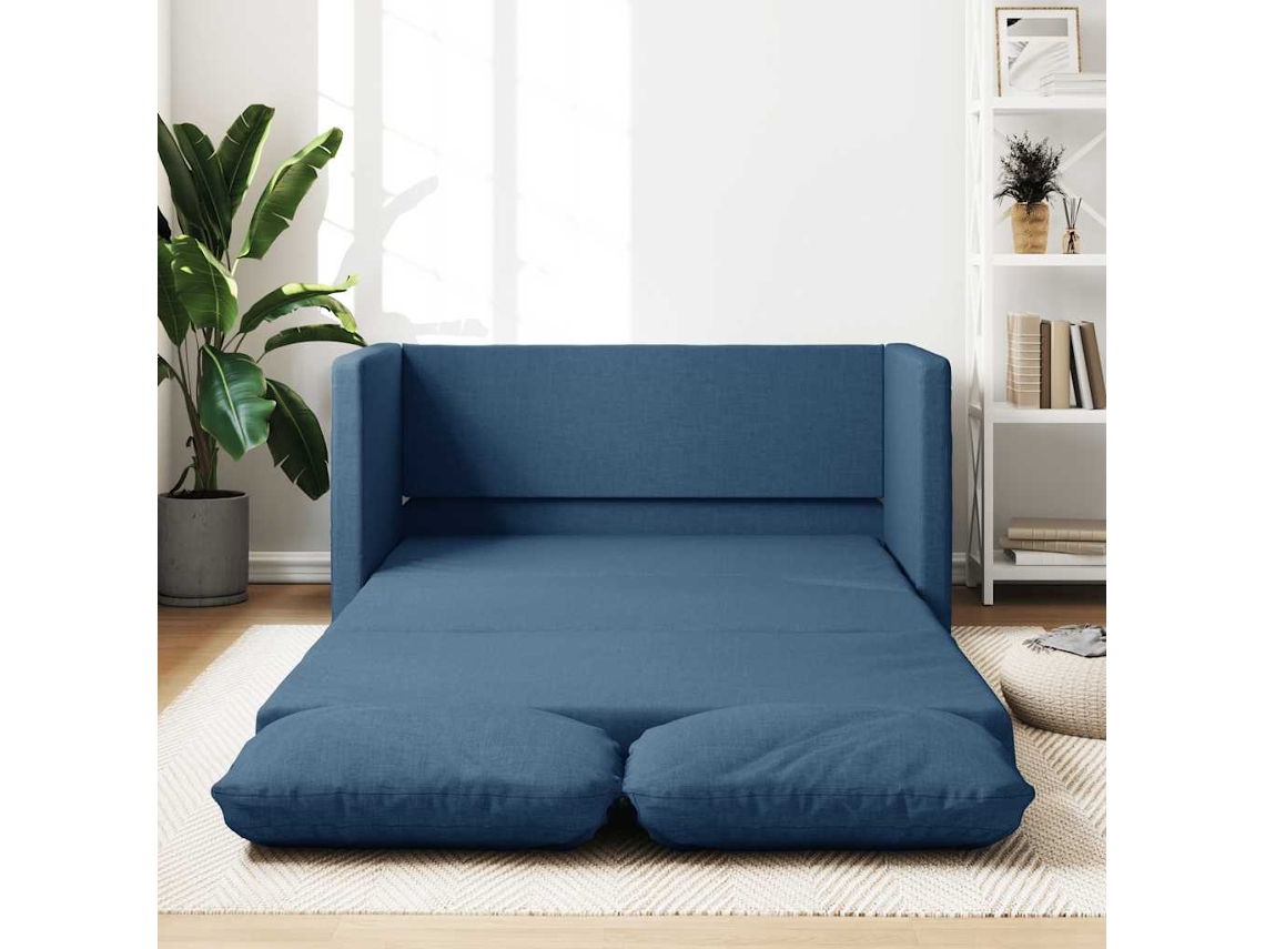 Sofá Cama Com Pés Sofá Convertível Sem Lovely Home Tecido Azul (112x174x55)