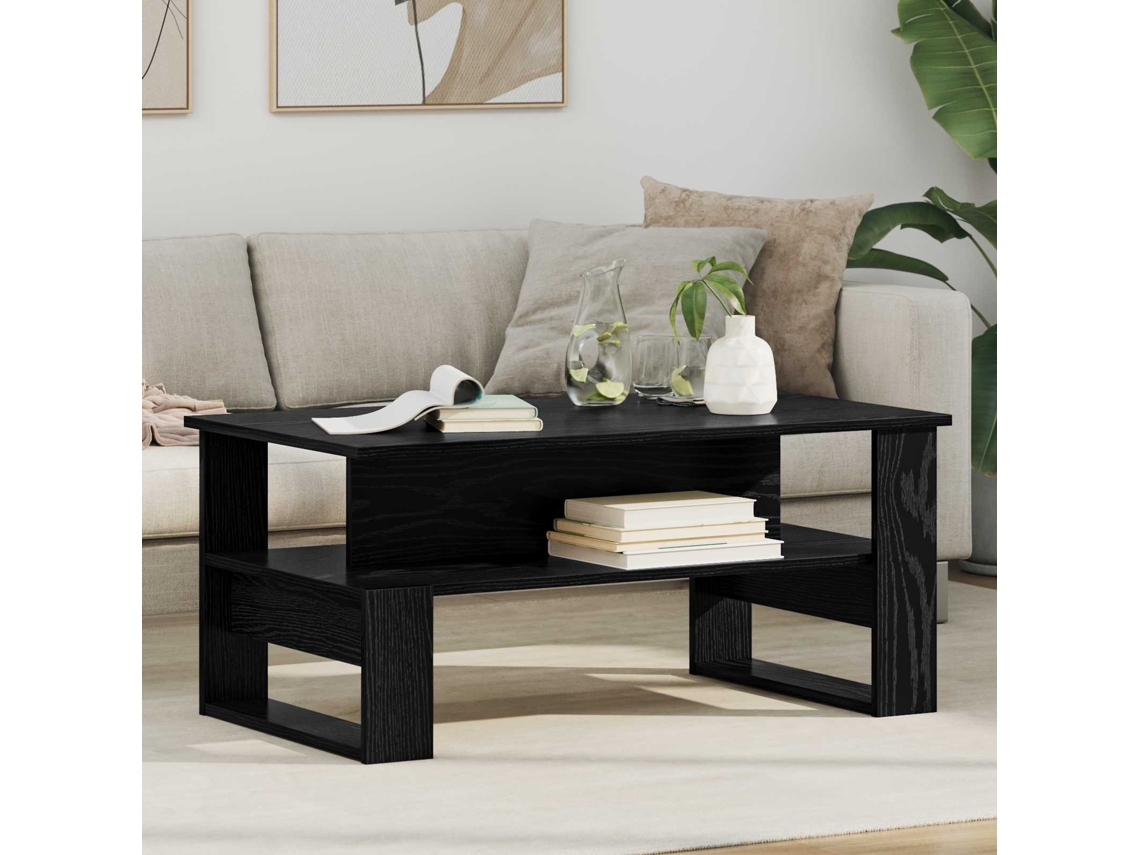Vidaxl Mesa De Centro Carvalho Preto 90 X 50 X 40 Cm
