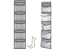 Saco Organizador Suspenso Com 5 Compartimentos E 2 Ganchos, Para Organizar Brinquedos, Roupas, Itens De Banheiro E Quarto