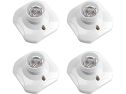 Rebe soporte de Teto de Rosca E27, 220 240v, Base para Lâmpadas Led, Plástico Branco, Conjunto de 4