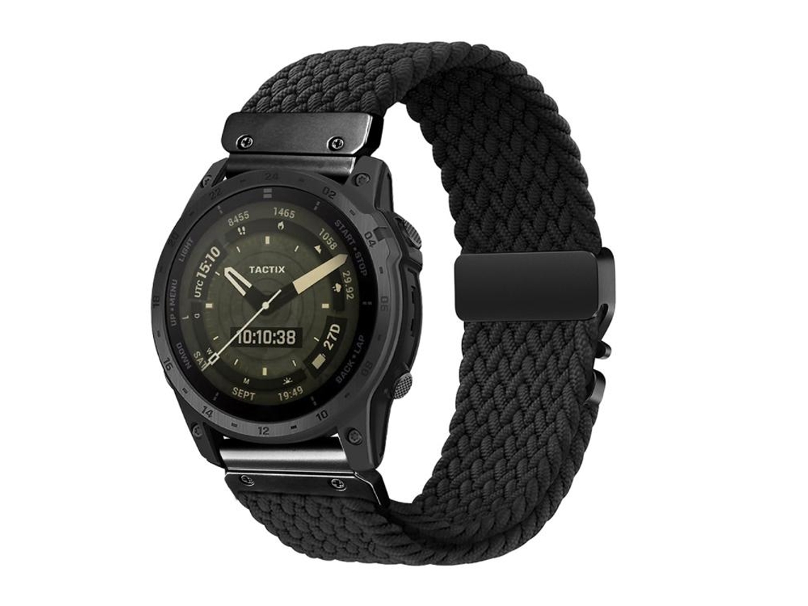 Bracelete para Garmin Nylon trançado com fivela de paraquedas liberação rápida preta XIAOMOYU (20mm)