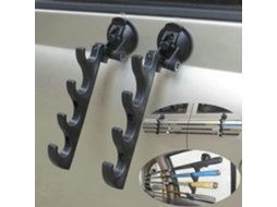 Suporte Horizontal Ajustável 4 Canas Pesca com Ventosas para Carro, Camião, Suv, Barco ou Vidro Liso S/MARCA
