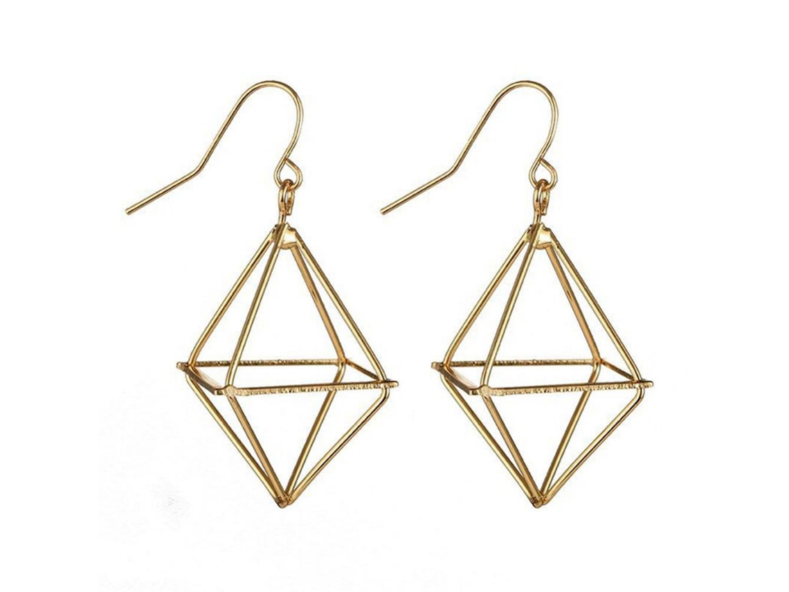 Brincos Geométricos Ocos Ligação Elegantes Fashionáveis