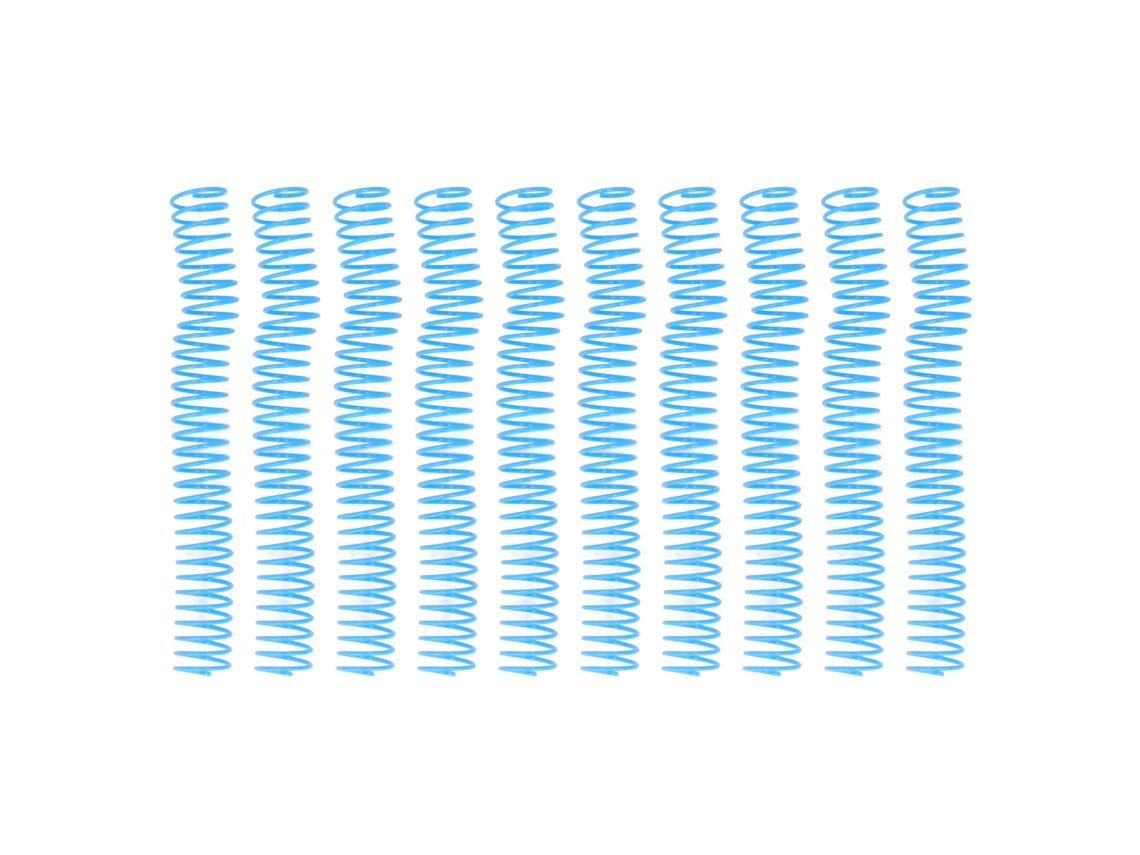 10pcs Bobina Encadernação Spiral 29mm Diâmetro Interno 30 Furos Grande Capacidade Azul Kit