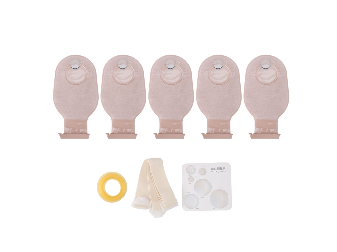 5pcs sacos de colostomia anti vazamento, cuidados de estoma ileostomia, suprimentos S/MARCA