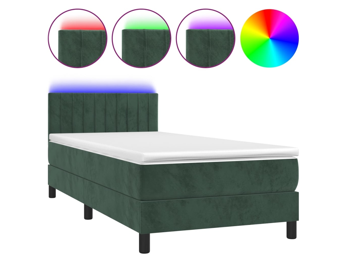 Box Spring Bed, Box Spring Beds Vidaxl Verde Veludo (90 X 200 Cm)