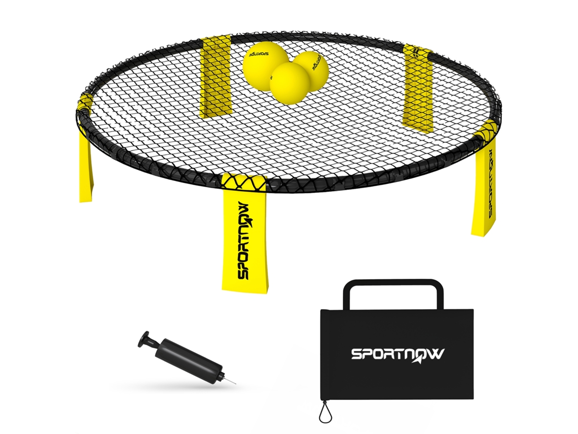 Conjunto Completo Para Mini Vôlei De Superfície Com Rede E 3 Bolas Amarelas
