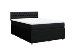 Box Spring Bed, Box Spring Beds Vidaxl Preto Tecido (140 X 190 Cm)