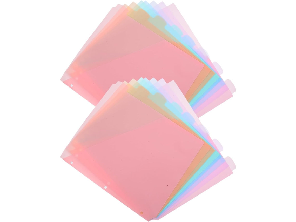 Divisórias Para Pastas Uonlytech Com Bolso E Abas Decoração Escolar, Material Plástico Flexível E Com Código De Cores