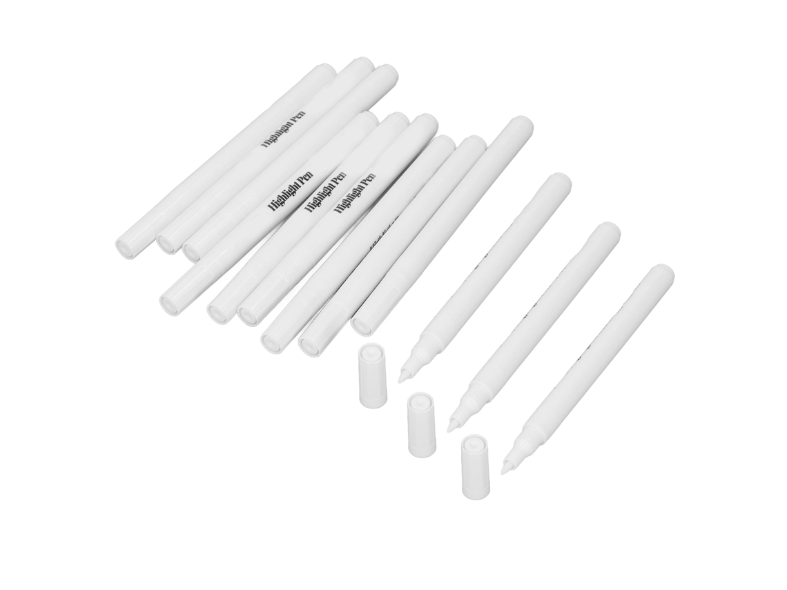 Conjunto de 12 Canetas Acrílica, 7 Mm Brancas, À Prova D'água, de Longa Duração, Seguras e com Alta Cobertura AQUAFORGE