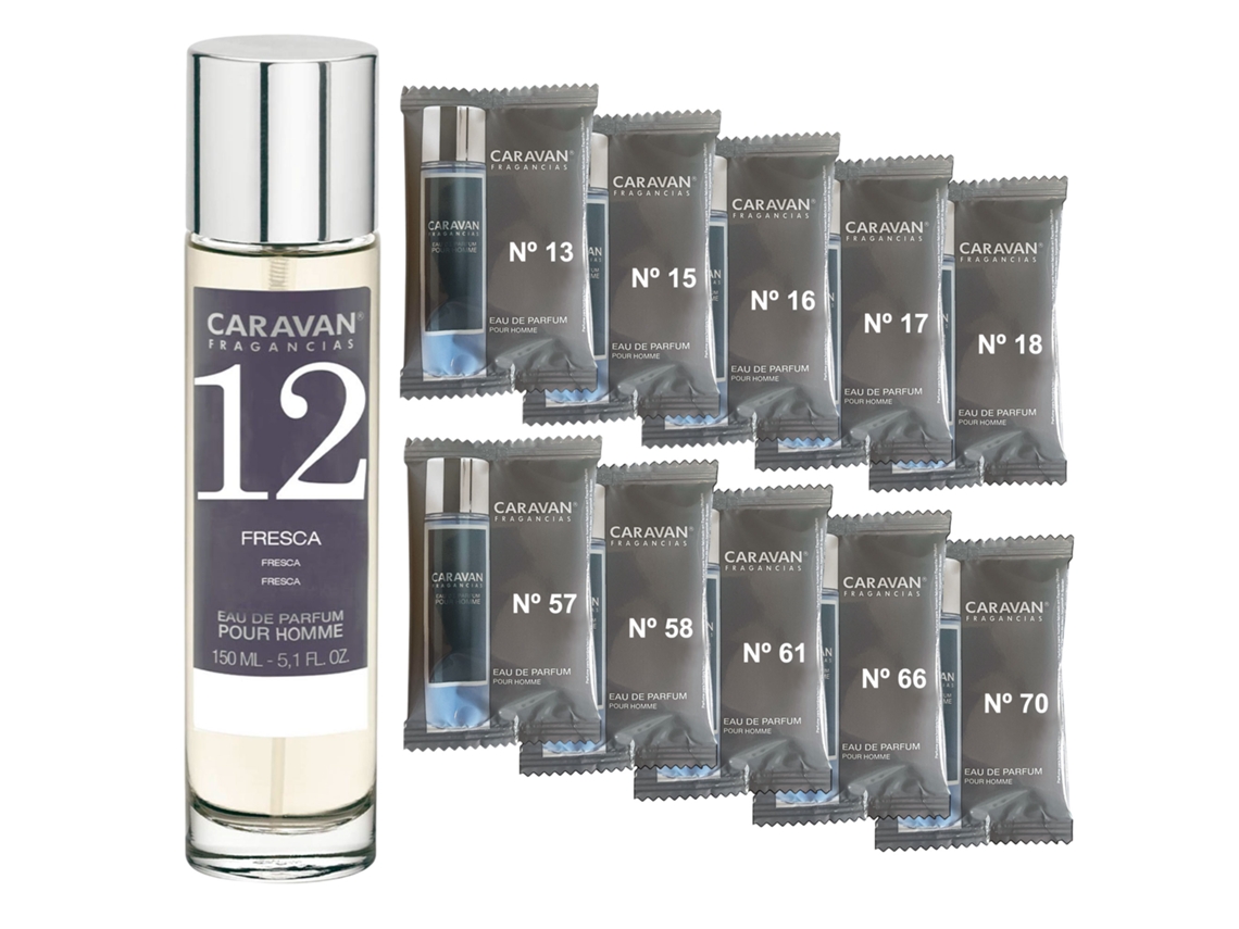 Perfume Masculino Caravan Nº12 De 150 Ml Conjunto De 10 Frascos De Fragrâncias