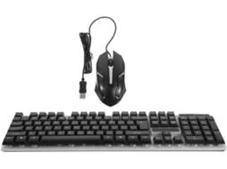 Conjunto De Teclado E Mouse Com Fio, Preto, 104 Teclas, Abs, Design Flutuante