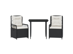 Garden Dining Set, Garden Dining Sets Vidaxl Preto Rattan / Vime (80 X 80 X 74 Cm)