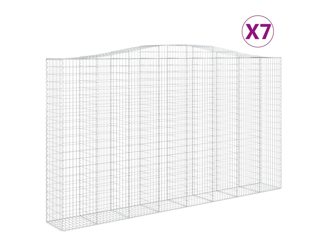 Gabion Basket, Gabion Baskets Vidaxl Prateado Ferro (400 X 50 X 220/240 Cm)