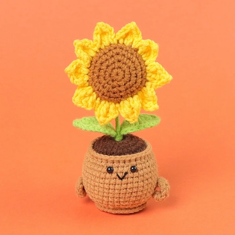 (1 Peça) Vaso De Crochê Fofo, Decoração De Casa Para Plantas Feita À Mão Em Crochê