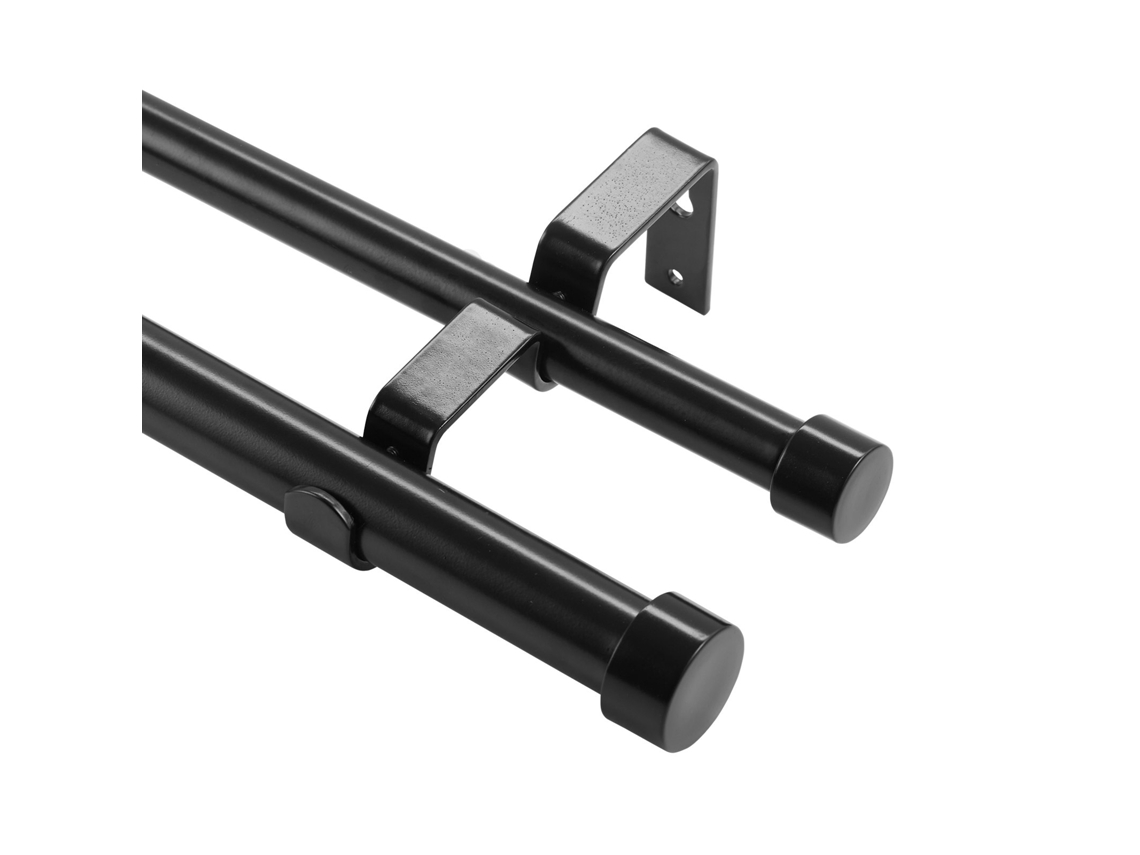 Barra De Cortina Dupla Extensível 92 183 Cm Extremidades Com Buchas Vevor