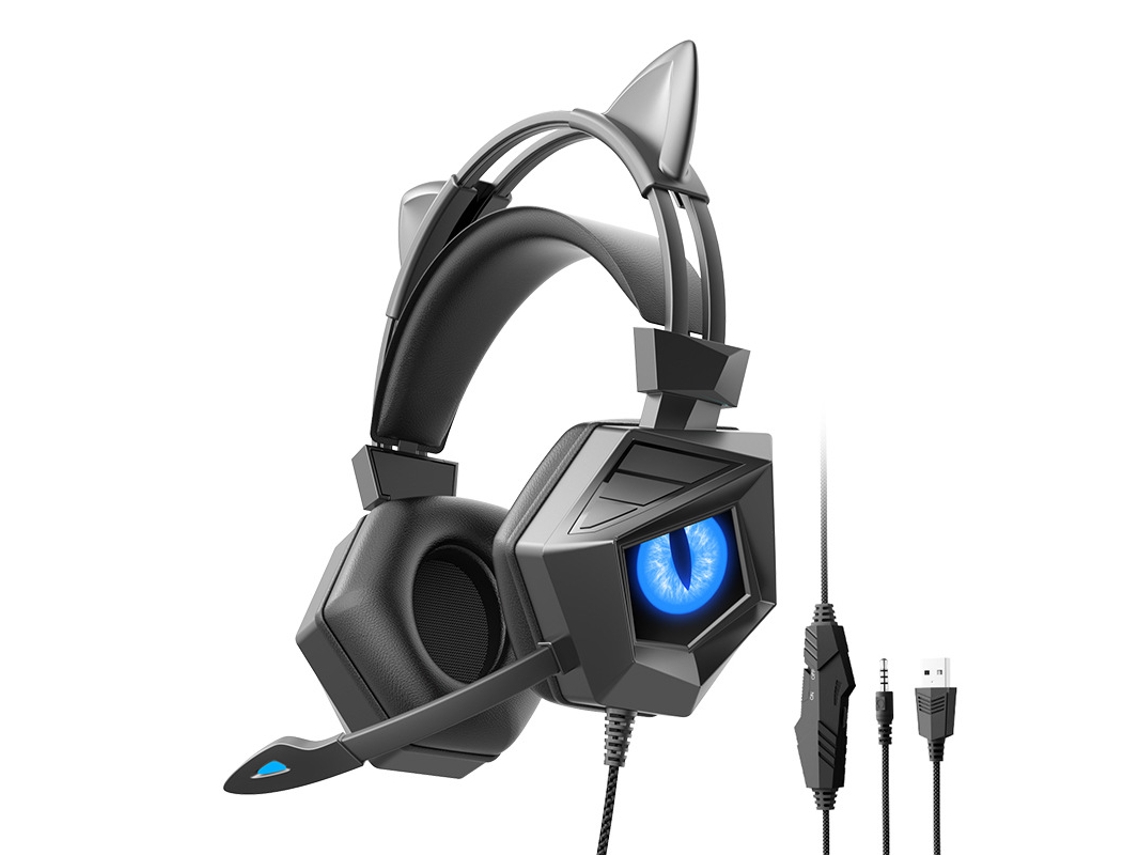 Fone de Ouvido Gamer com Fio, Microfone de Alta Definição Integrado e Suporte para Som Estéreo 3d. MDUG