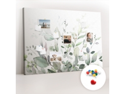 Quadro De Cortiça Com Impressão Plantas E Folhas Para O Quarto Das Crianças Espelharte (140x100 Cm)
