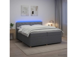 Vidaxl Cama Box Spring Com Colchão Cinzento-claro 200 X 200 Cm Tecido