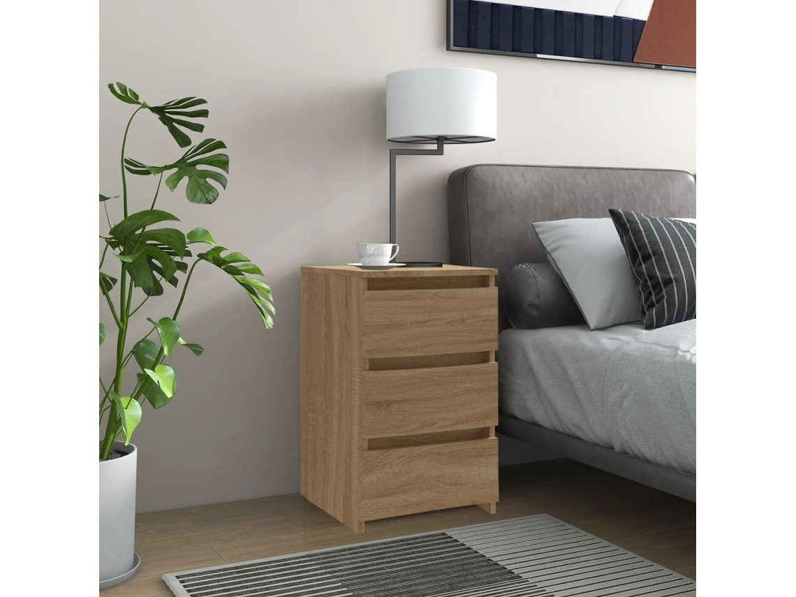 Vidaxl Mesa Cabeceira 40x35x62,5 Cm Derivados Madeira Carvalho Sonoma